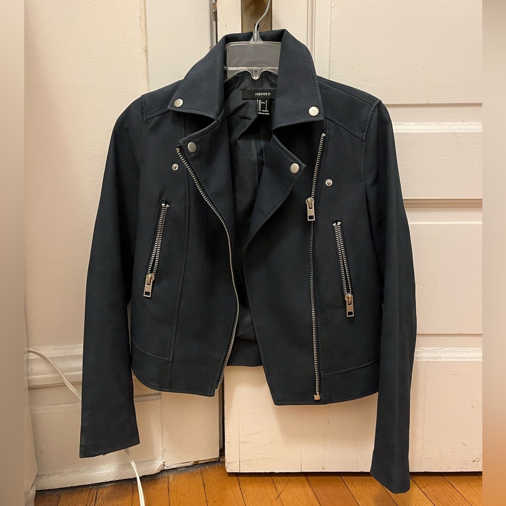 Navy Blue Bomber Jacket